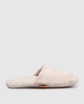 Missoni Home Beige Chail patterned slippers 1E3OG00003