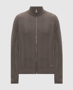 Stefano Ricci Khaki cashmere cardigan K606430R30F26317