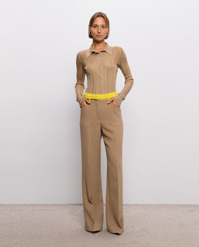 Gabriela Hearst Tamar brown silk cardigan 4269026A143