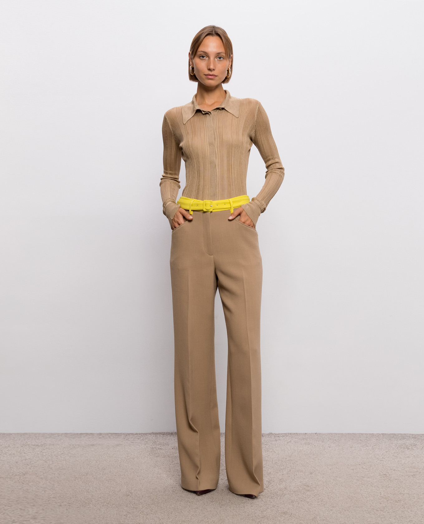 Tamar brown silk cardigan Gabriela Hearst 2