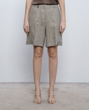 Peserico Brown linen shorts P0414002598