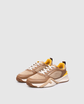 Fendi Brown leather Flow sneakers 7E1925AY1W