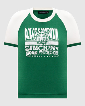 Dolce&Gabbana Green T-shirt with print F8V88TGDDMU