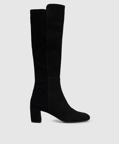 Schwarze Lynn-Stiefel aus Wildleder