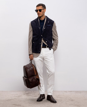 Brunello Cucinelli Blue suede vest MPCLF2032