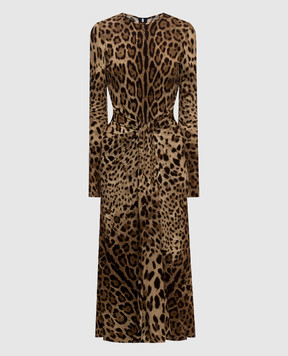 Dolce&Gabbana Brown printed midi dress F615DTFS8DM