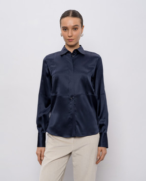 Brunello Cucinelli Blue silk blouse MPC59NR516