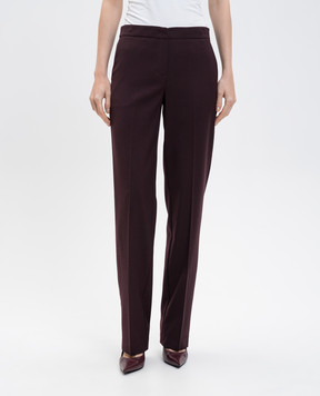 Twinset Burgundy wool pants with logo 252TT2129
