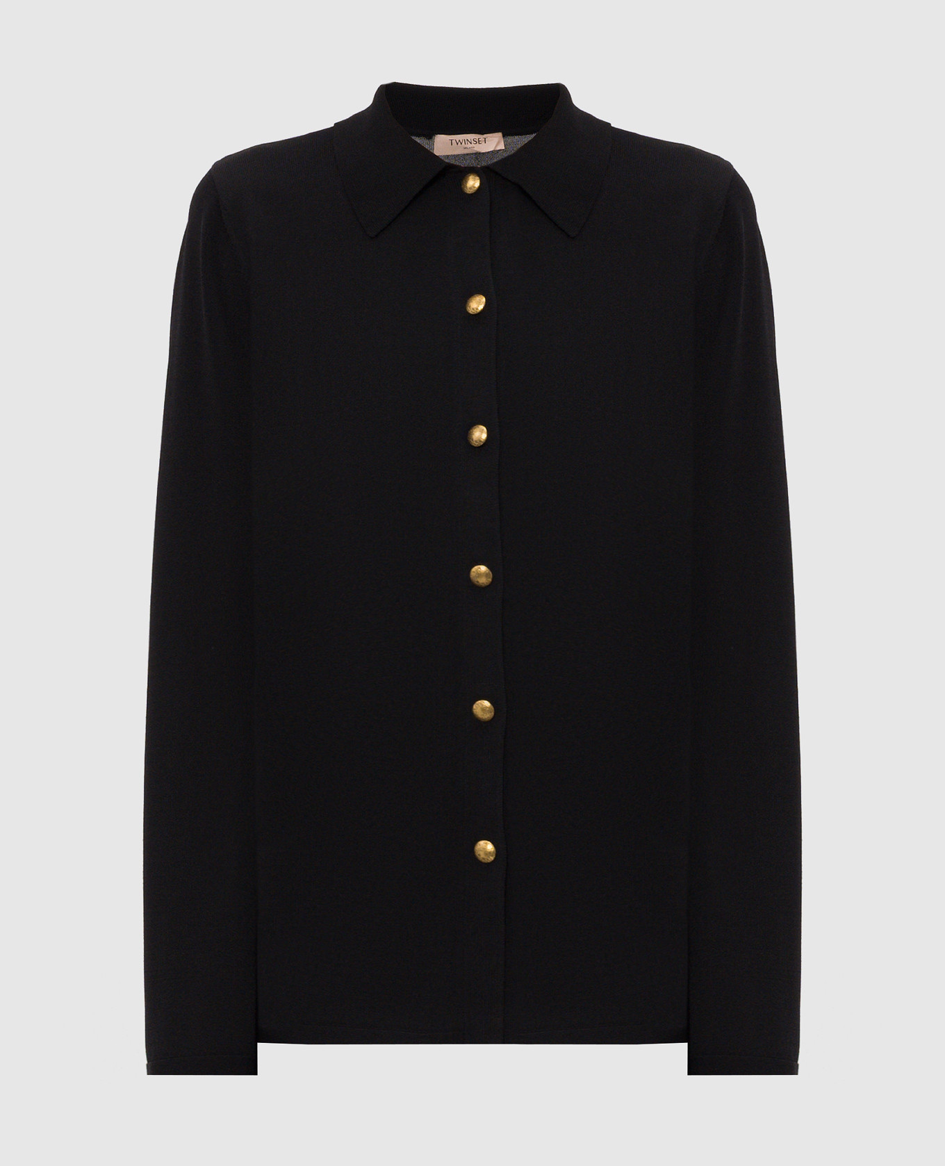 Black shirt-style cardigan
