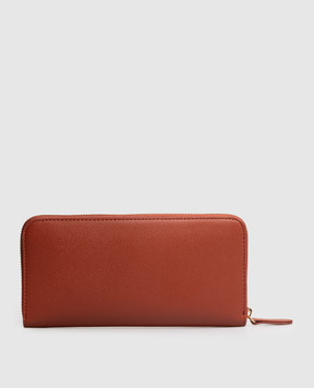 Twinset Terracotta wallet with metal logo 261TH7011