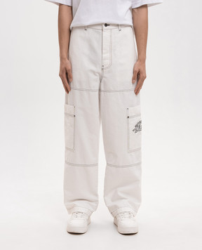 Off-White White cargo pants with logo embroidery 44XCF04ES26F001