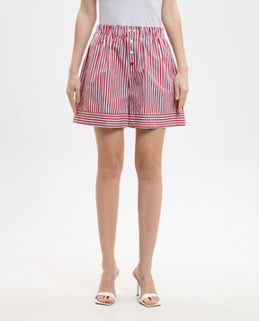 Solotre Burgundy striped shorts M1AB0061