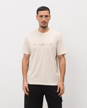 C.P. Company Beige T-shirt with logo print MTS085A005100W