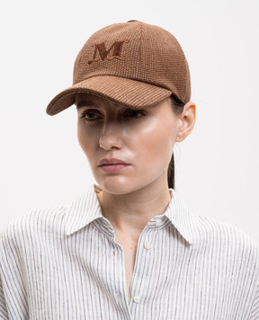 Max Mara Brown cap with linen CIRCENSE MXACIRCENSE