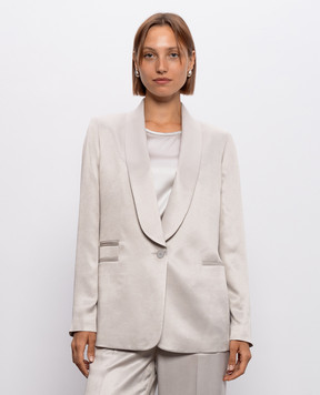 Peserico Beige jacket with brand patch A0124301819