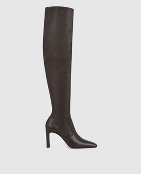 Toteme Brown leather over-the-knee boots 254WAS0262LE0193