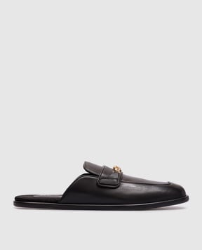 Versace Black Medusa leather mules 10218611A16645