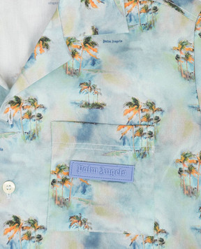 Palm Angels Children's blue printed shirt PBGG002S26FAB001