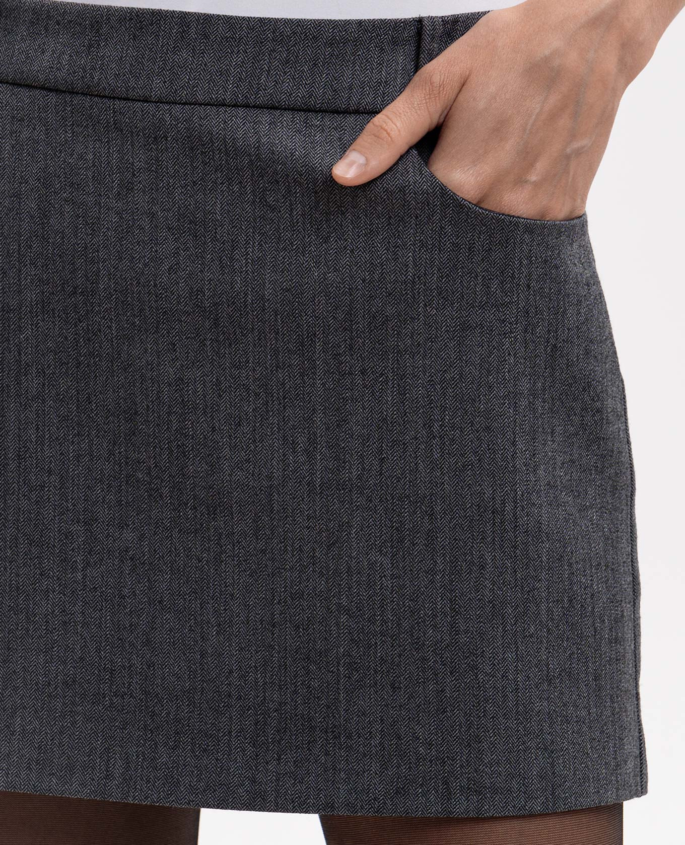 Gray mini skirt with wool Ermanno Scervino 4