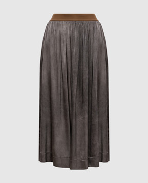 UMA WANG Gillian grey silk skirt UW2003