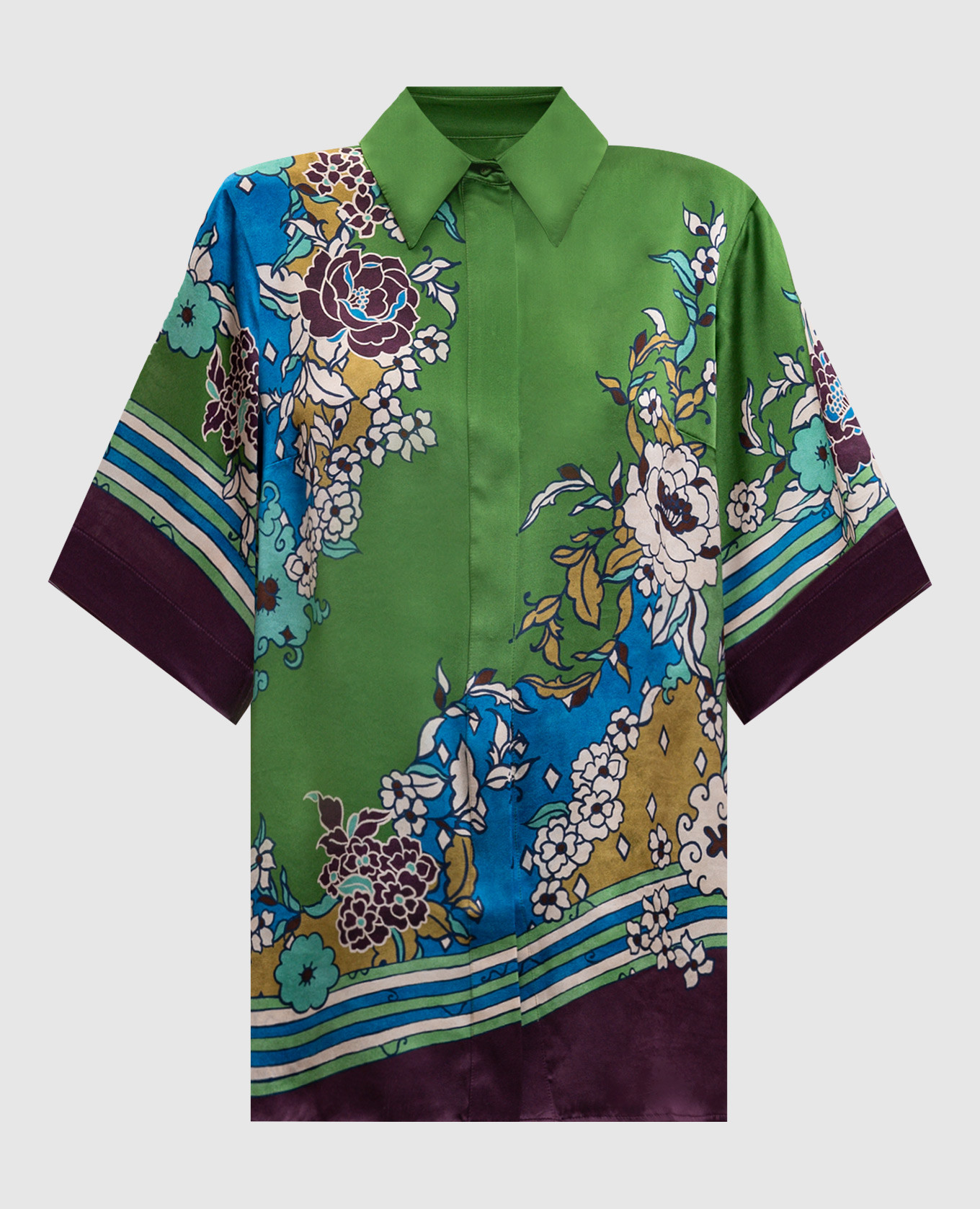 Nanci green silk blouse