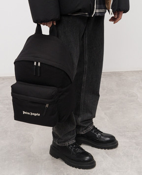 Palm Angels Black backpack with logo embroidery PMNB015S24FAB001