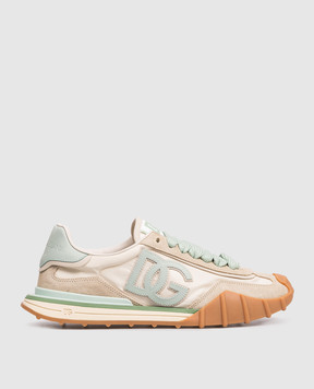 Dolce&Gabbana Beige DG Athletic logo combo sneakers CK2384AZ681