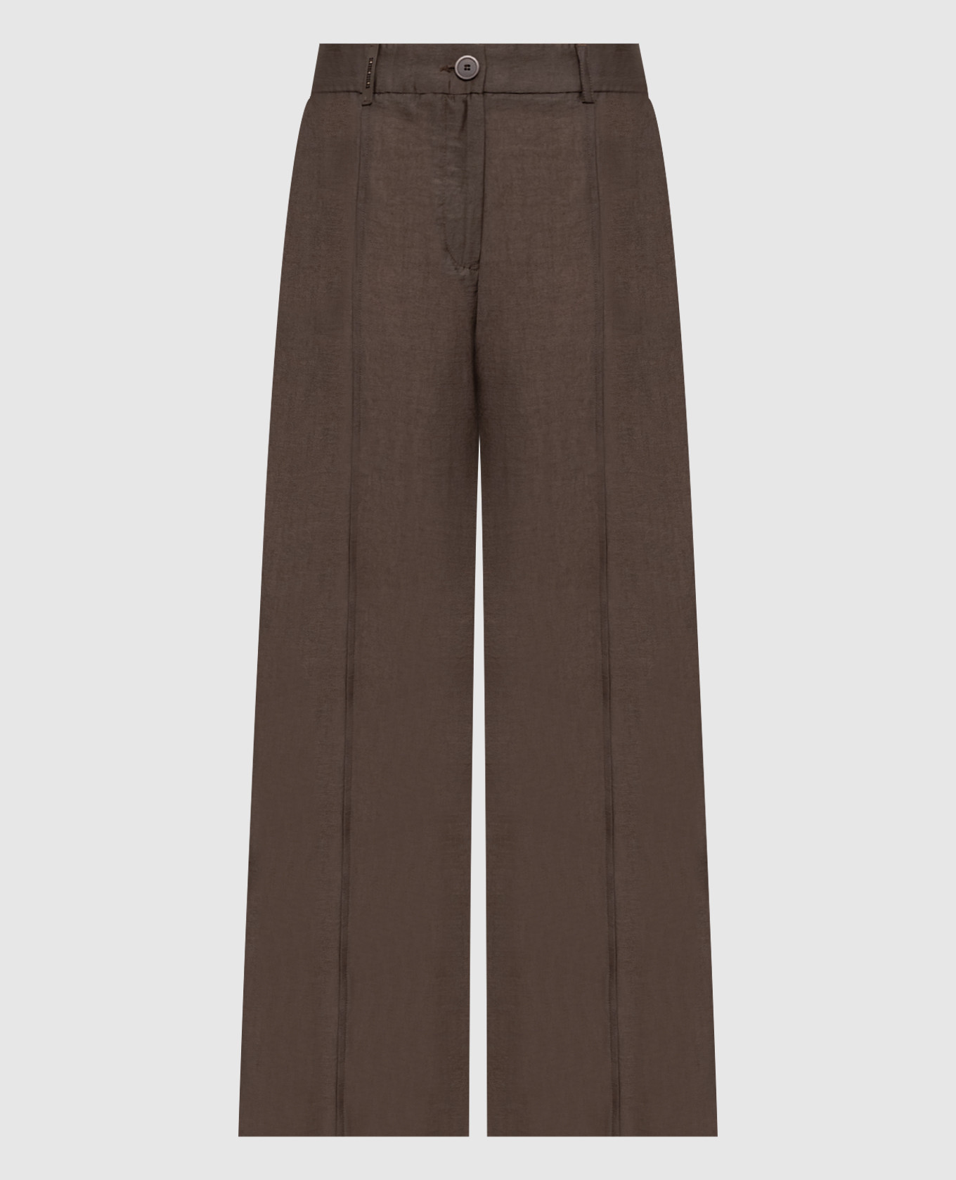 

Brown pants with brand patch Peserico