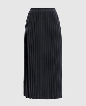 Marco Pescarolo Gray pleated wool skirt FOLDD54M01