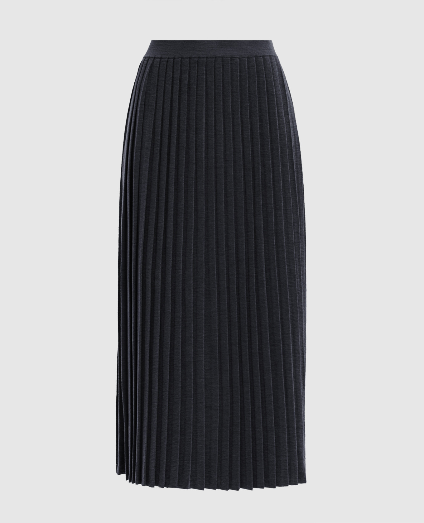 Gray pleated wool skirt