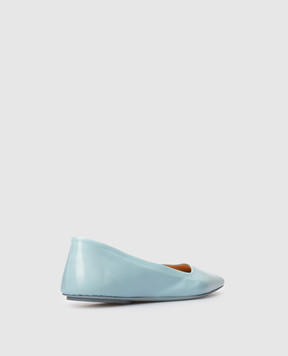 Marsell Cazzuola blue leather ballet flats MW8770P015