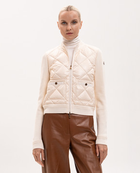Moncler Ivory logo patch combination jacket L20939B00004M1113