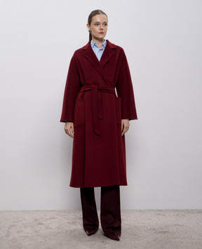 Max Mara Burgundy cashmere coat with a LUDMILLA scent LUDMILLA