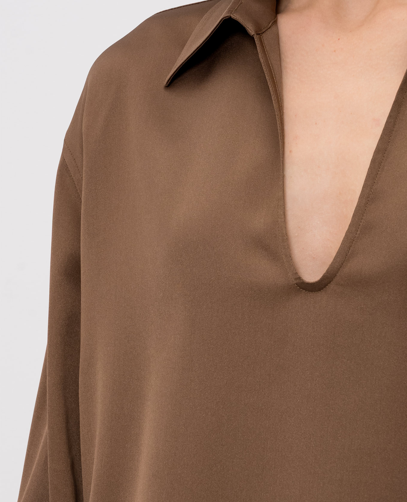 Brown silk blouse Brunello Cucinelli 5