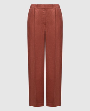 Brunello Cucinelli Terracotta linen pants MH527P9198