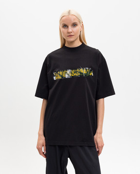 Balenciaga Black Messy Spray T-shirt 764235TUVI6