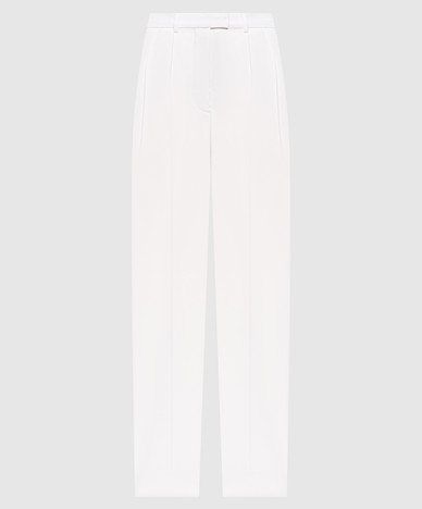 Ivoorwitte wollen broek