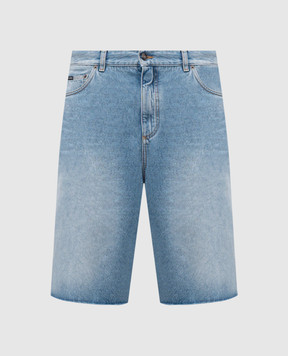 Dolce&Gabbana Blue denim shorts with logo patch GP1T2DG8NU7