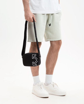 Off-White Black crossbody bag with contrast logo print OMNQ09EC99FAB001