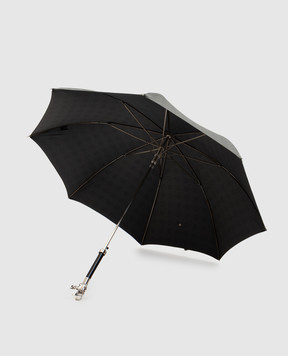 Pasotti Luxury Dog grey checkered umbrella-cane OMITUO478MILFORD2
