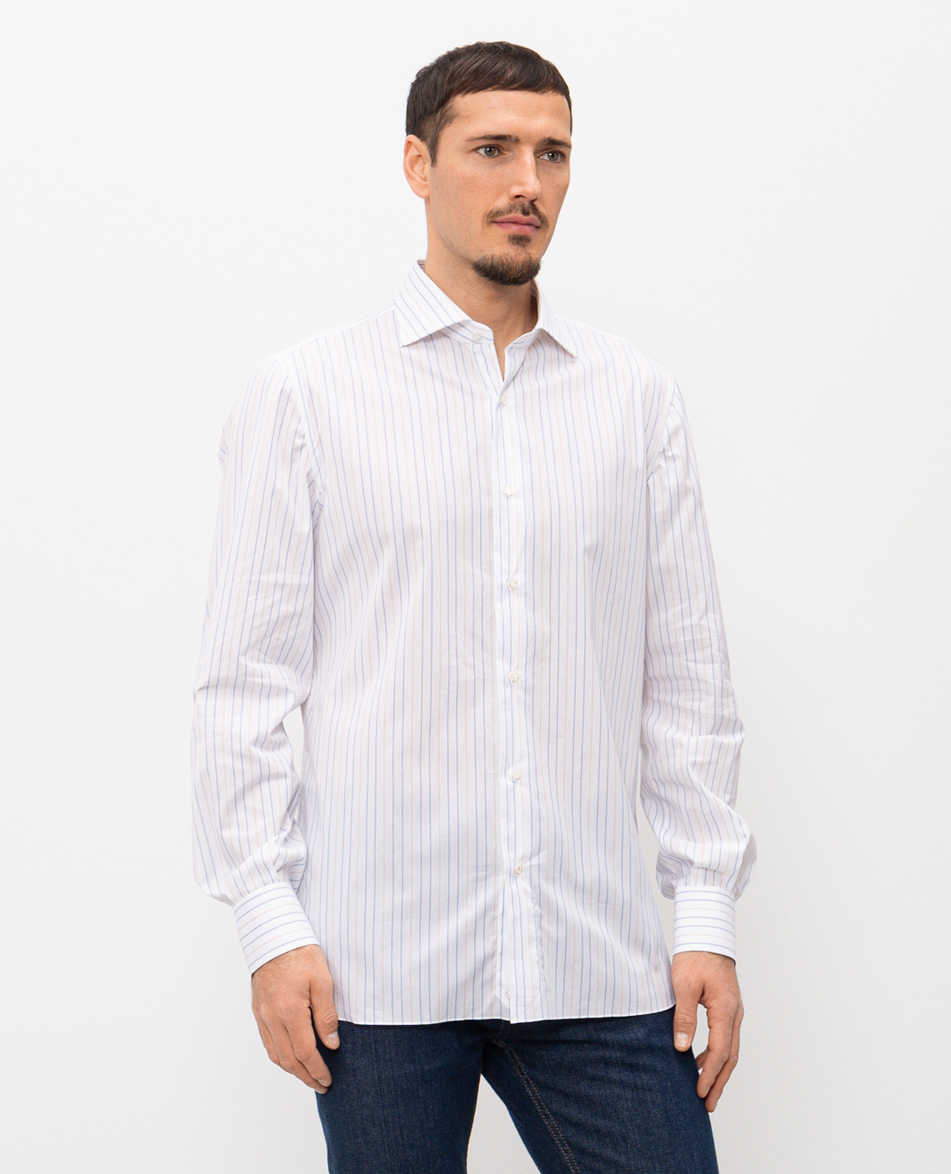 

White striped cotton shirt ISAIA