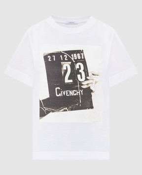 Givenchy White T-shirt with print BW70FJP7A4