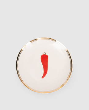 Bitossi Home White porcelain bread plate Horn Lucky Charm FTB00034