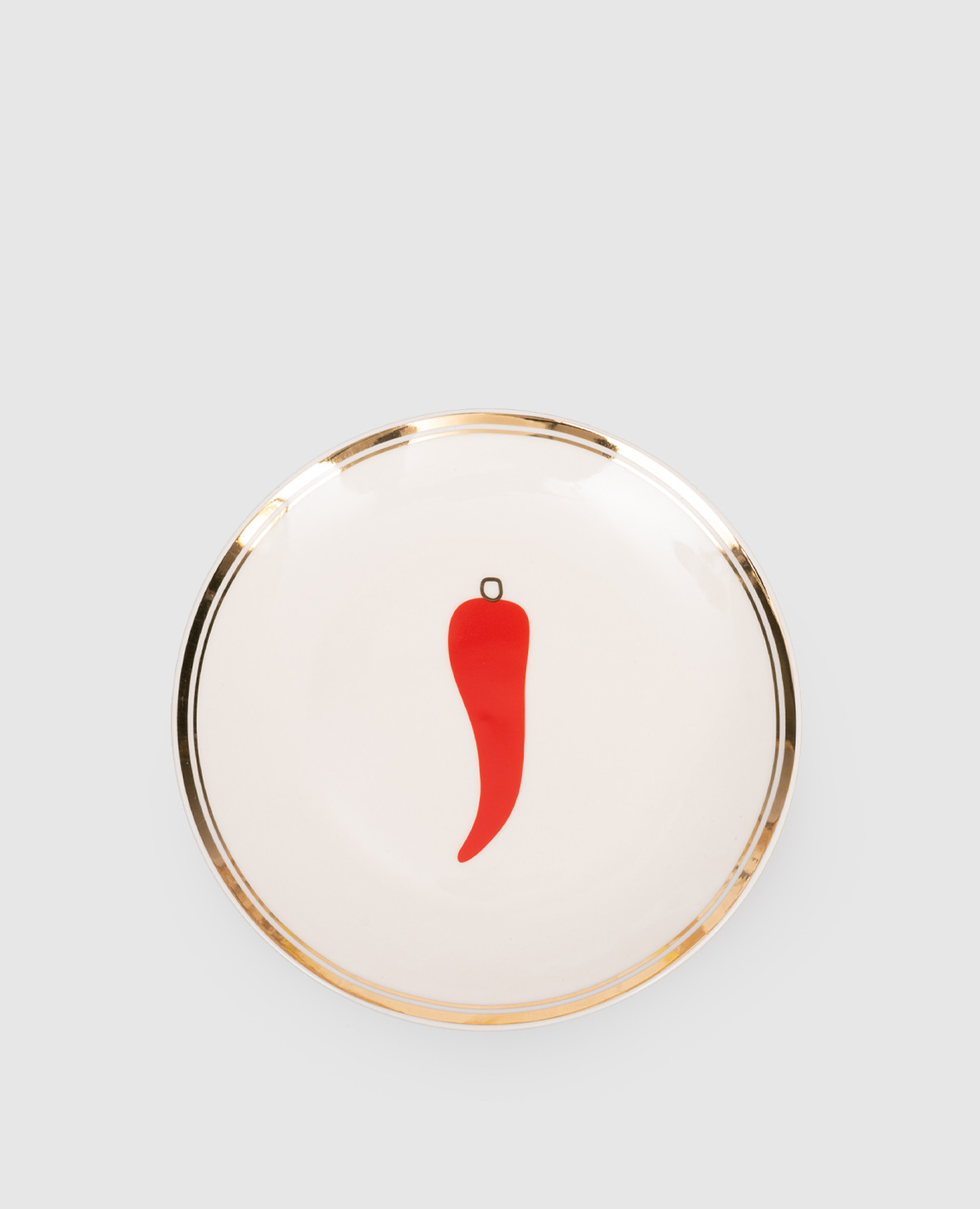 

White porcelain bread plate Horn Lucky Charm Bitossi Home