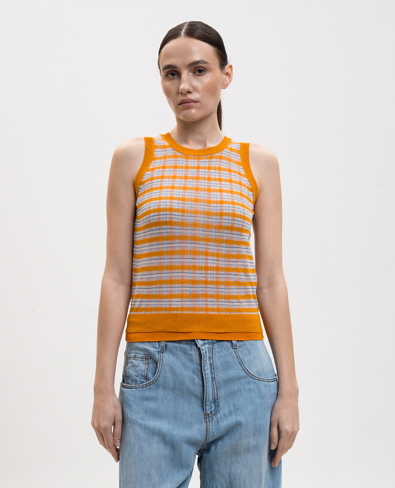

Orange checkered top Ermanno Scervino