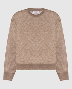 Brunello Cucinelli Beige wool sweater with lurex MGG270510P