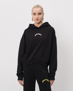 Palm Angels Black hoodie with logo print PWBB076S26FLE001