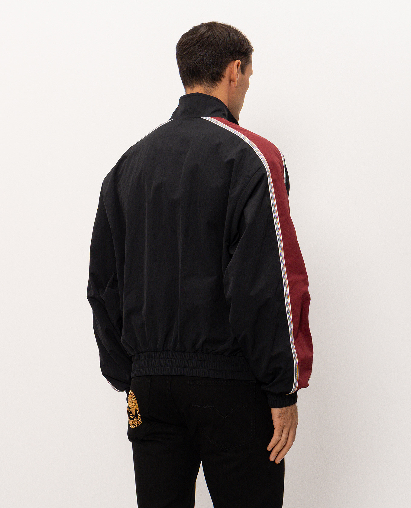 Black sports jacket with logo embroidery Versace 4