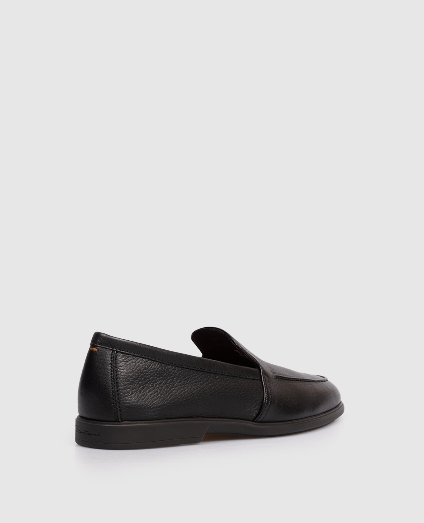 

Black leather loafers with embossed logo Santoni