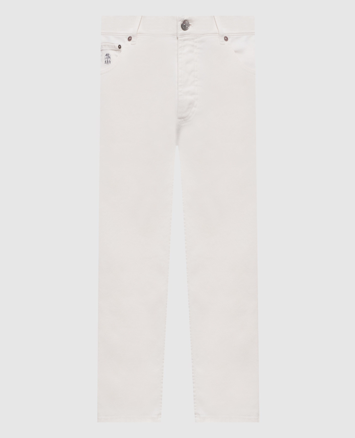 White jeans with logo